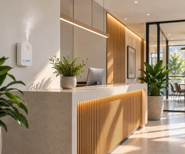 Espacio de bienvenida con aromas para eventos